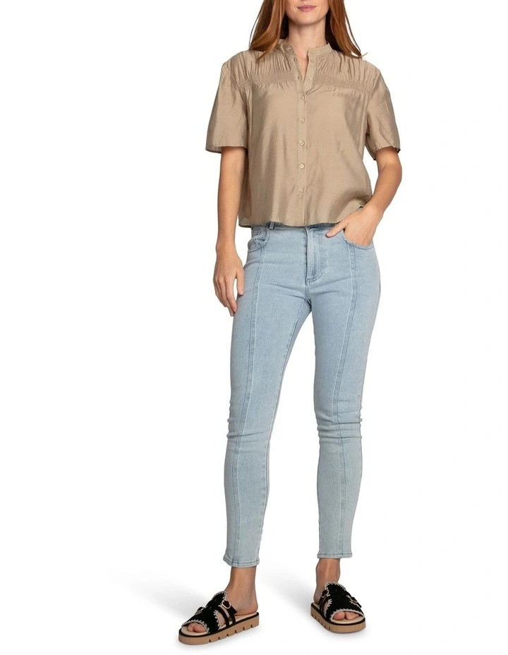Honeylace  Short Sleeved Blouse in Marigold image 4