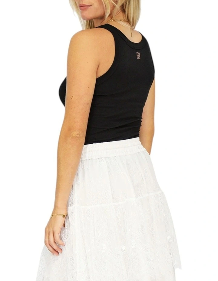 Last Time Ribbed Tank Top in Black image 2