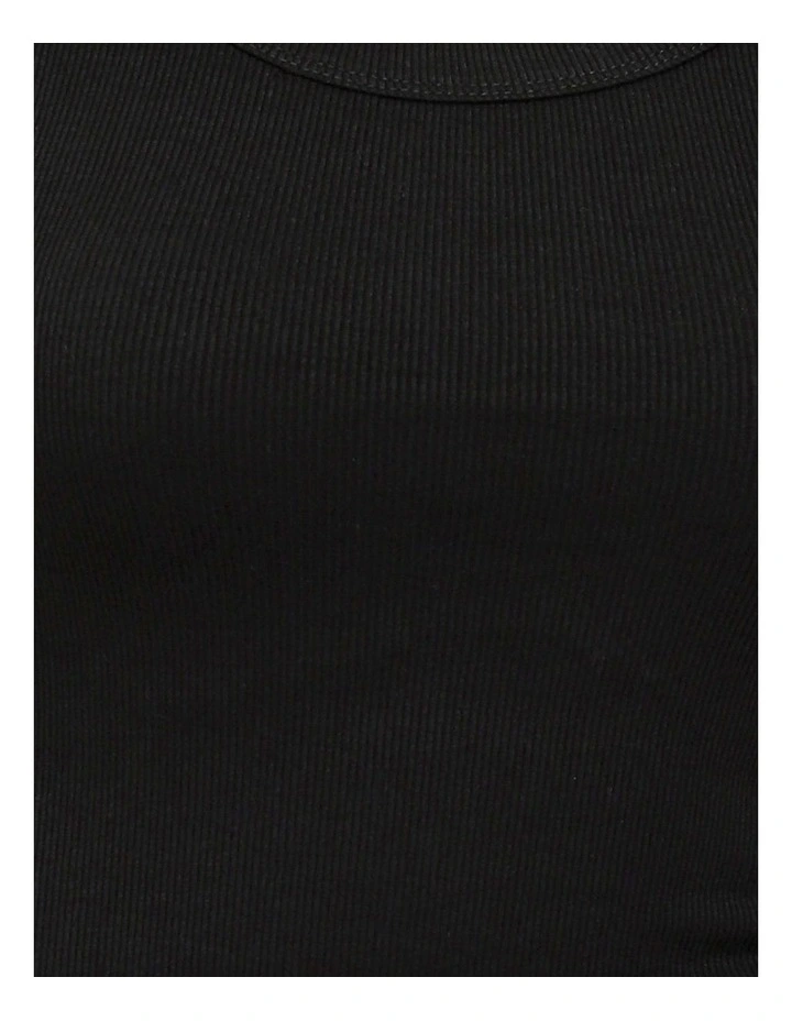 Last Time Ribbed Tank Top in Black image 6