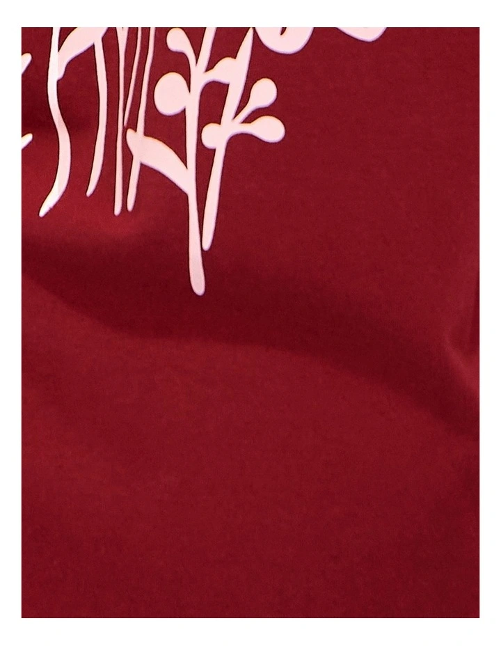Back to Bloom Oversized T-Shirt in Burgundy image 5