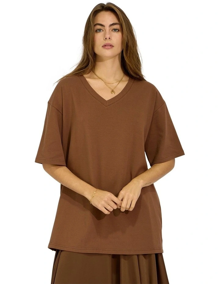 Back to Bloom Oversized T-Shirt in Chocolate image 2