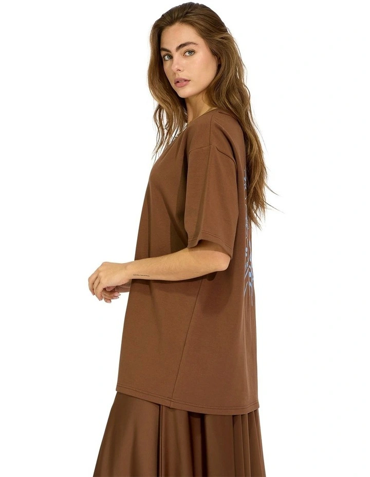 Back to Bloom Oversized T-Shirt in Chocolate image 3
