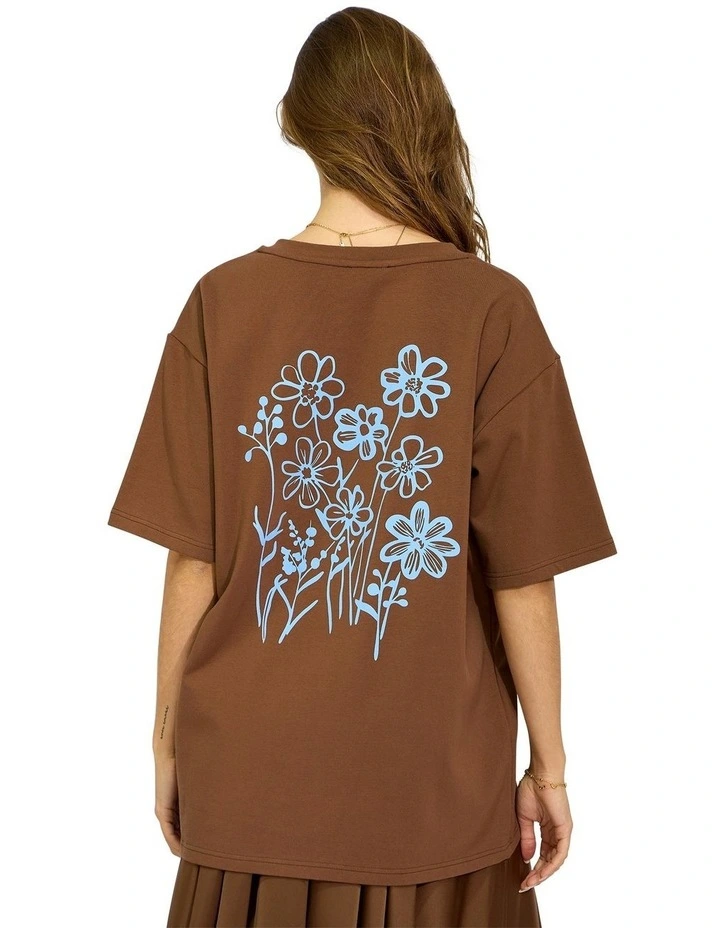 Back to Bloom Oversized T-Shirt in Chocolate image 4