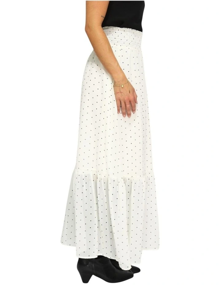 Let It Flow Tiered Maxi Skirt in Cream/Black image 3