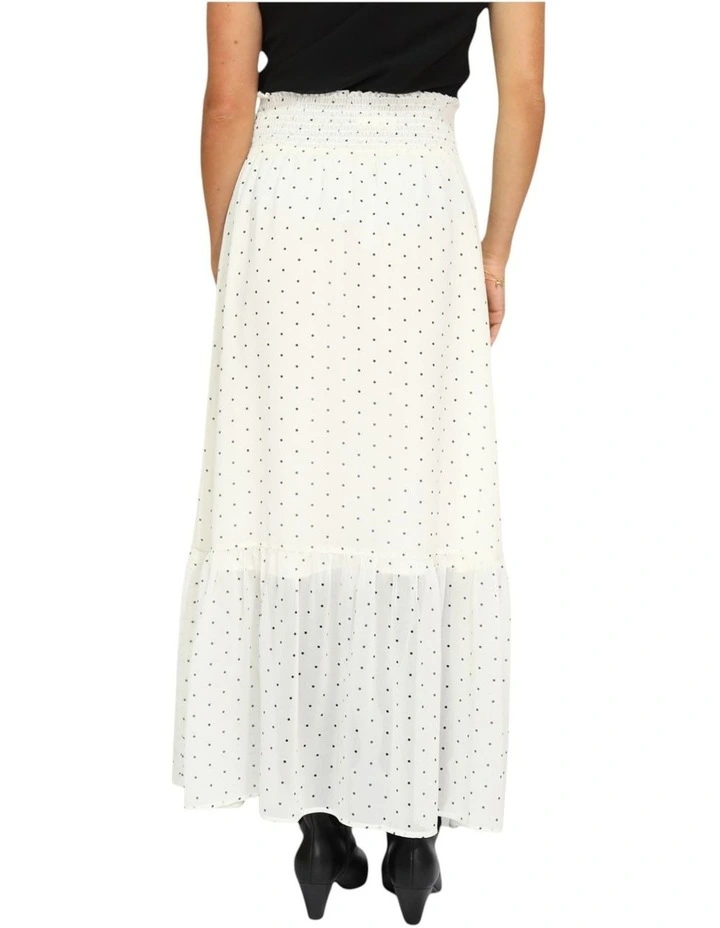 Let It Flow Tiered Maxi Skirt in Cream/Black image 4