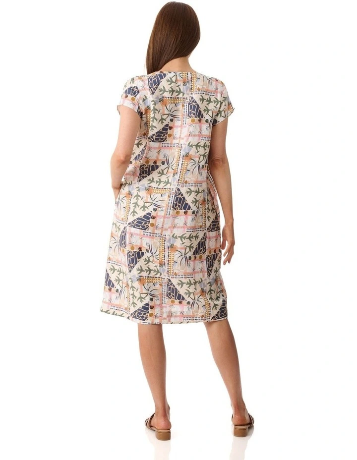 Edna cap sleeve dress in Latte image 2