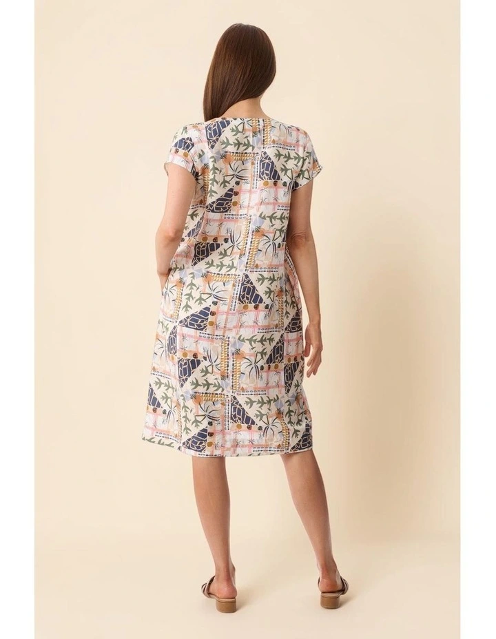 Edna cap sleeve dress in Latte image 5