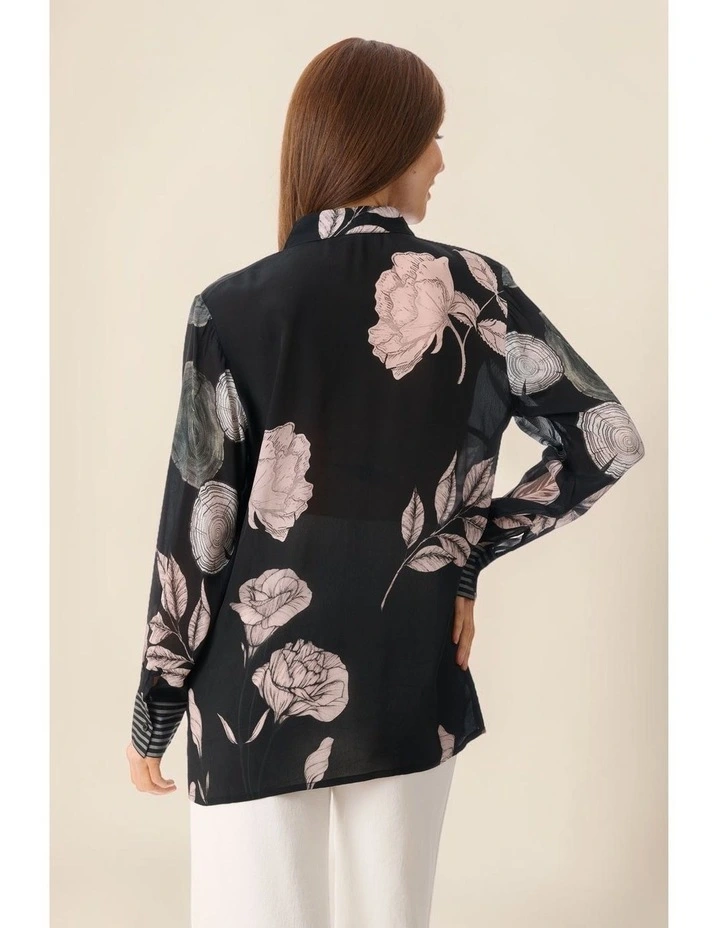 Xena print shirt in Black image 5