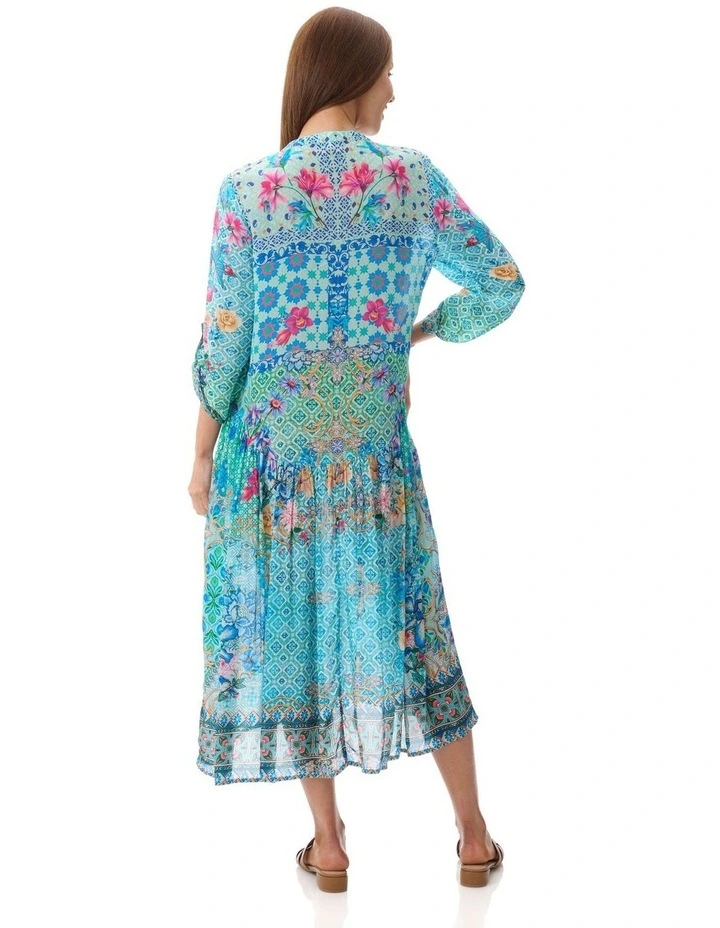 Josie print dress in Blue image 2