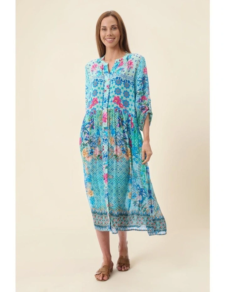 Josie print dress in Blue image 4