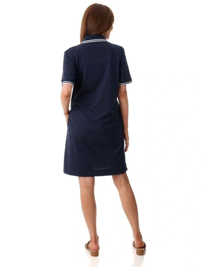 Polo dress in Navy image 2