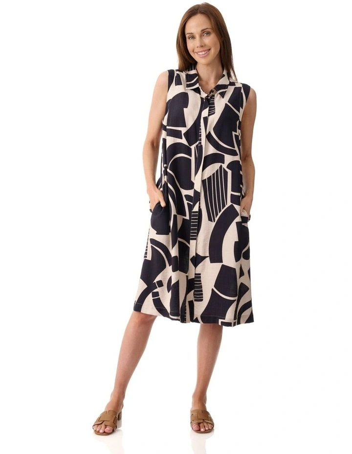 Taryn print dress in Black image 1