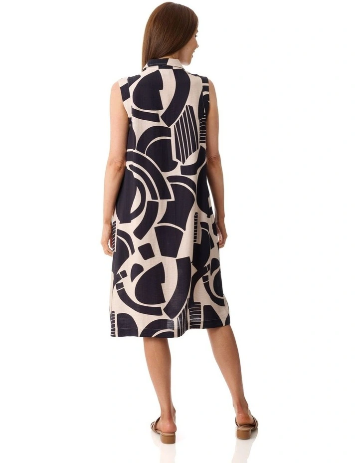 Taryn print dress in Black image 2