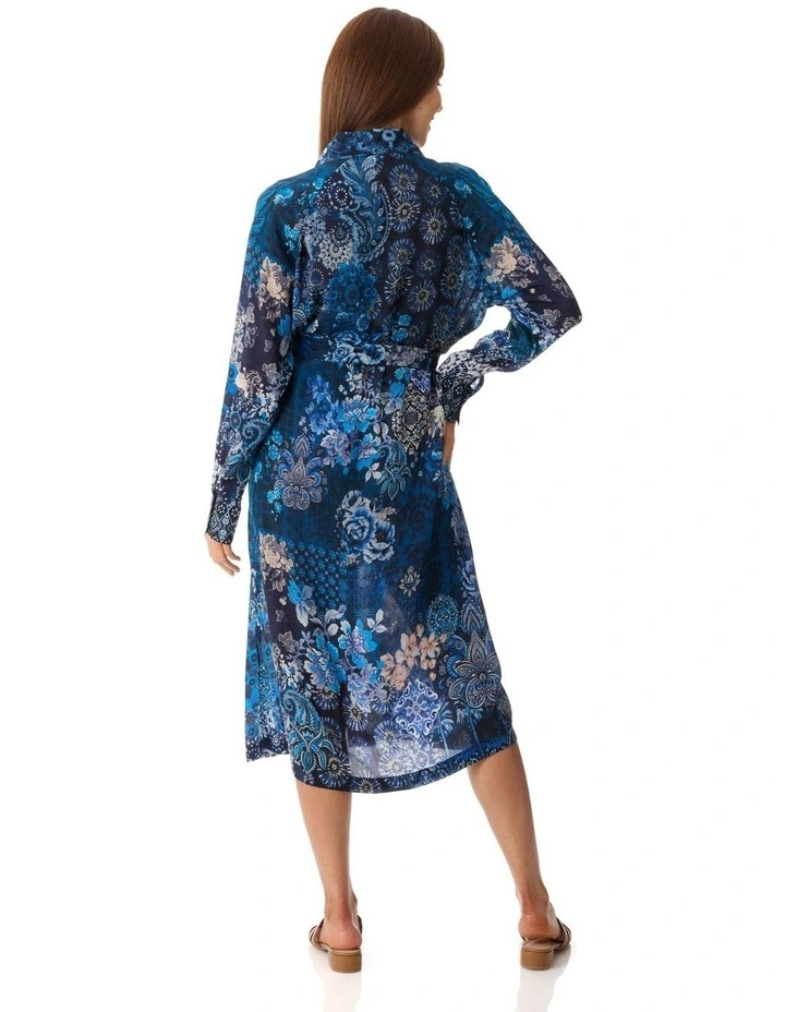 Maggie shirt dress in Blue image 2