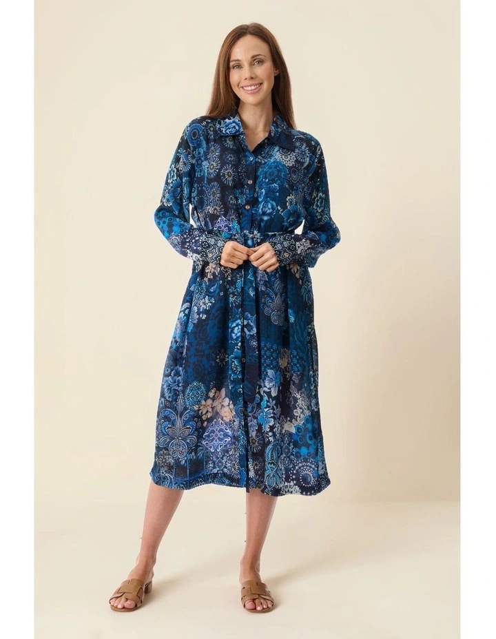 Maggie shirt dress in Blue image 4