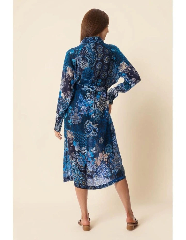 Maggie shirt dress in Blue image 5