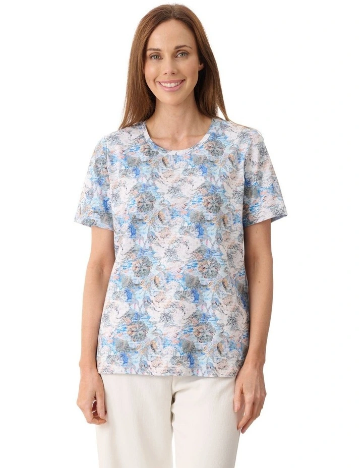 Rosie print t-shirt in Khaki image 1