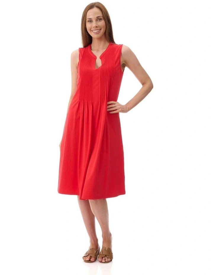 Sleeveless jersey dress in Ruby image 1