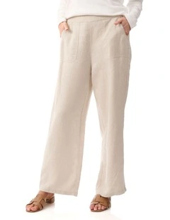 Relaxed linen pant in Sand