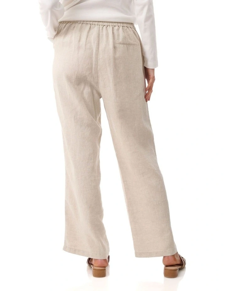Relaxed linen pant in Sand image 4