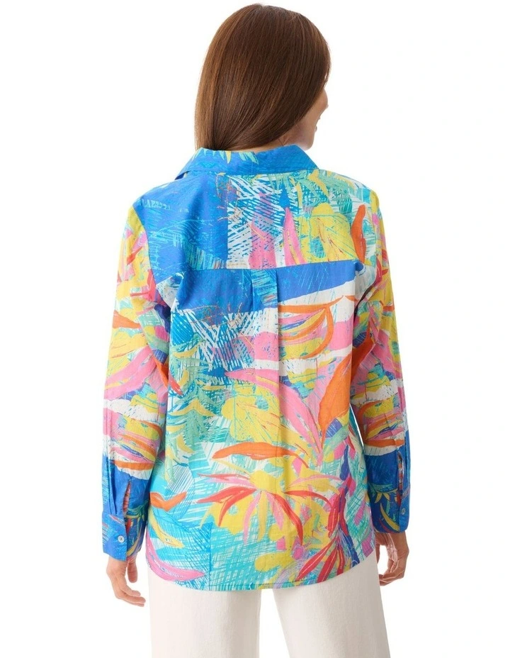 Chloe long sleeve shirt in Blue image 2
