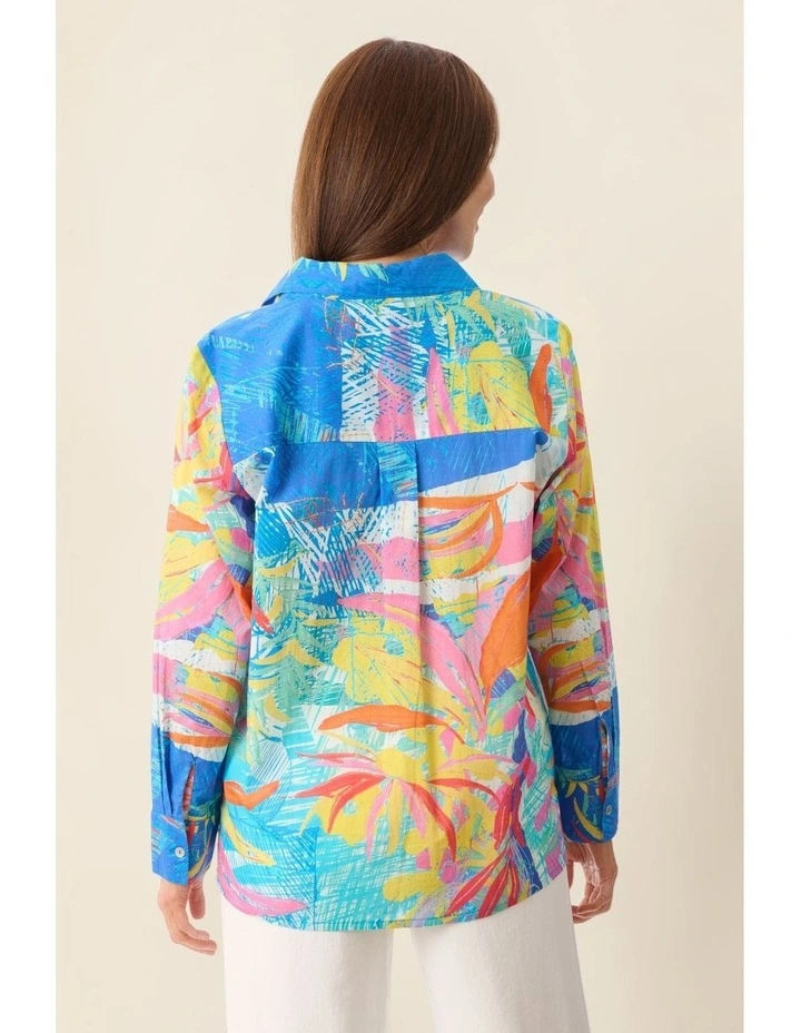 Chloe long sleeve shirt in Blue image 5