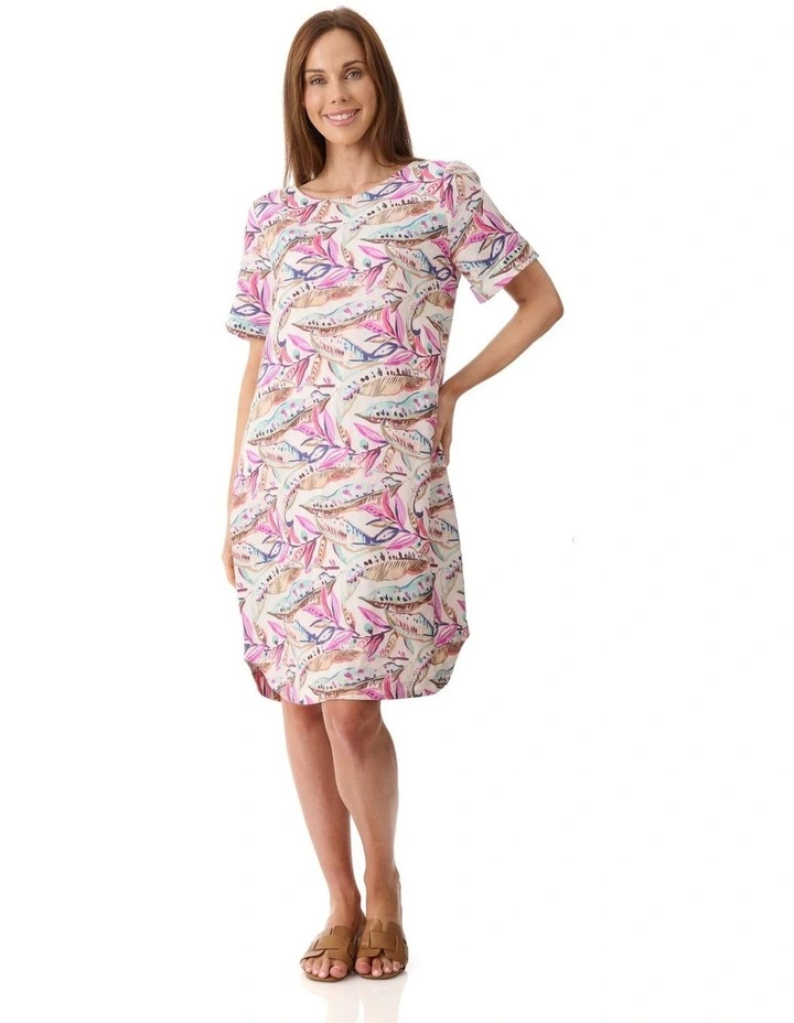 Kira print dress in Pink image 1