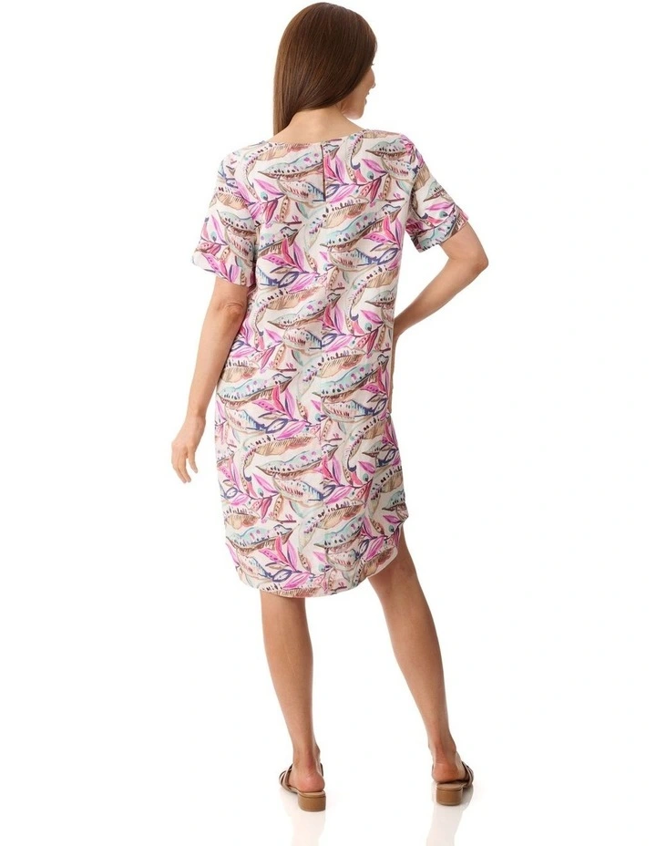 Kira print dress in Pink image 2