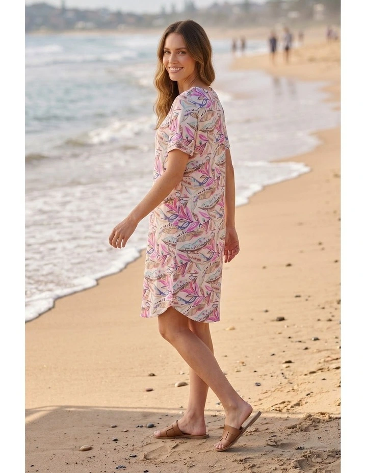 Kira print dress in Pink image 3