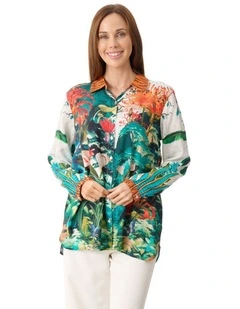 Sasha long sleeve shirt in Teal