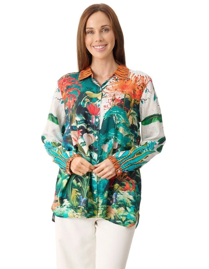 Sasha long sleeve shirt in Teal image 1