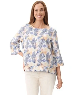 Jane 3/4 sleeve top in Multi