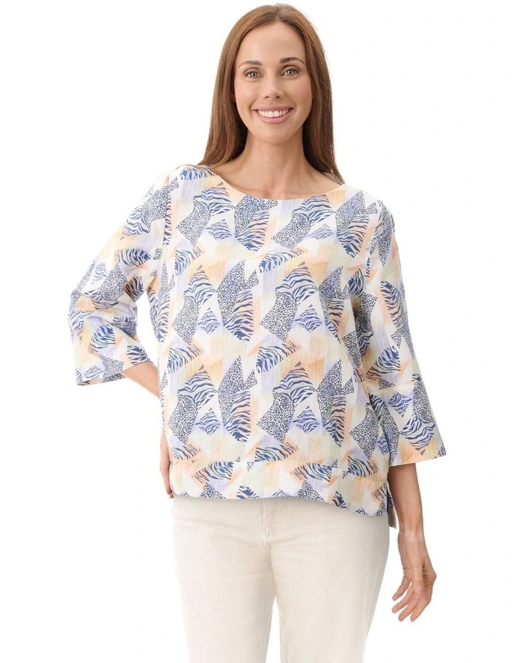 Jane 3/4 sleeve top in Multi image 1