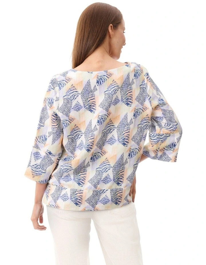 Jane 3/4 sleeve top in Multi image 2