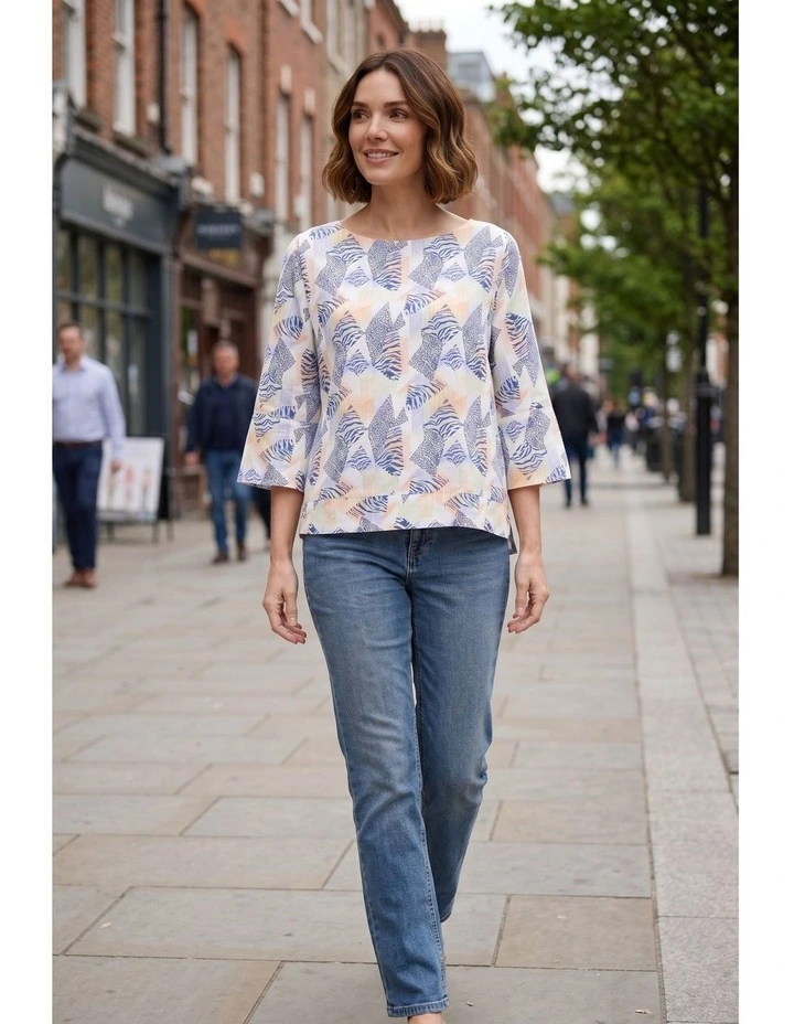 Jane 3/4 sleeve top in Multi image 3