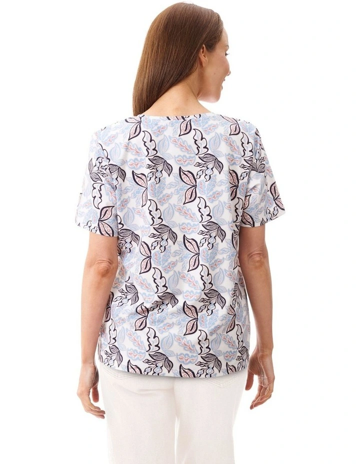 Siena print t-shirt in Blue image 2