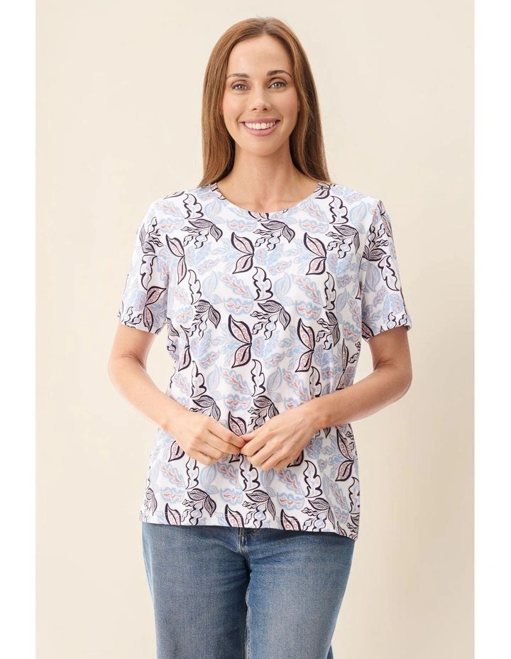Siena print t-shirt in Blue image 4