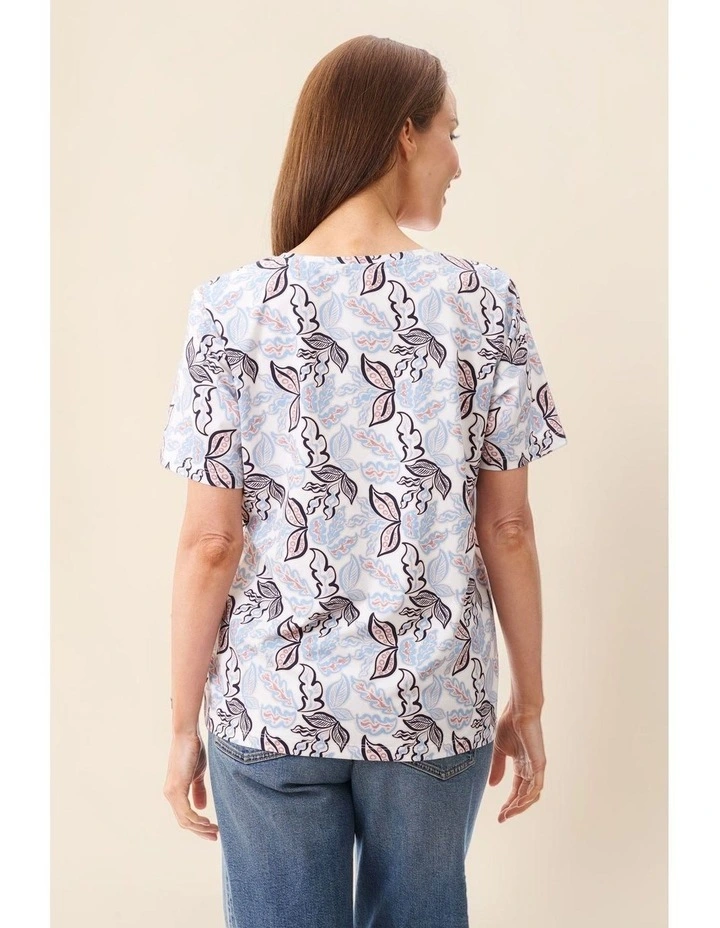 Siena print t-shirt in Blue image 5