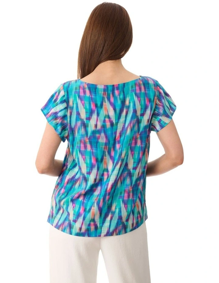 Emily print top in Jade image 2