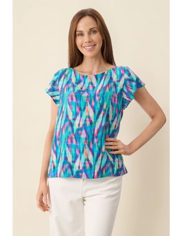 Emily print top in Jade image 4