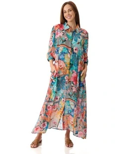 Prue collared print dress in Multi