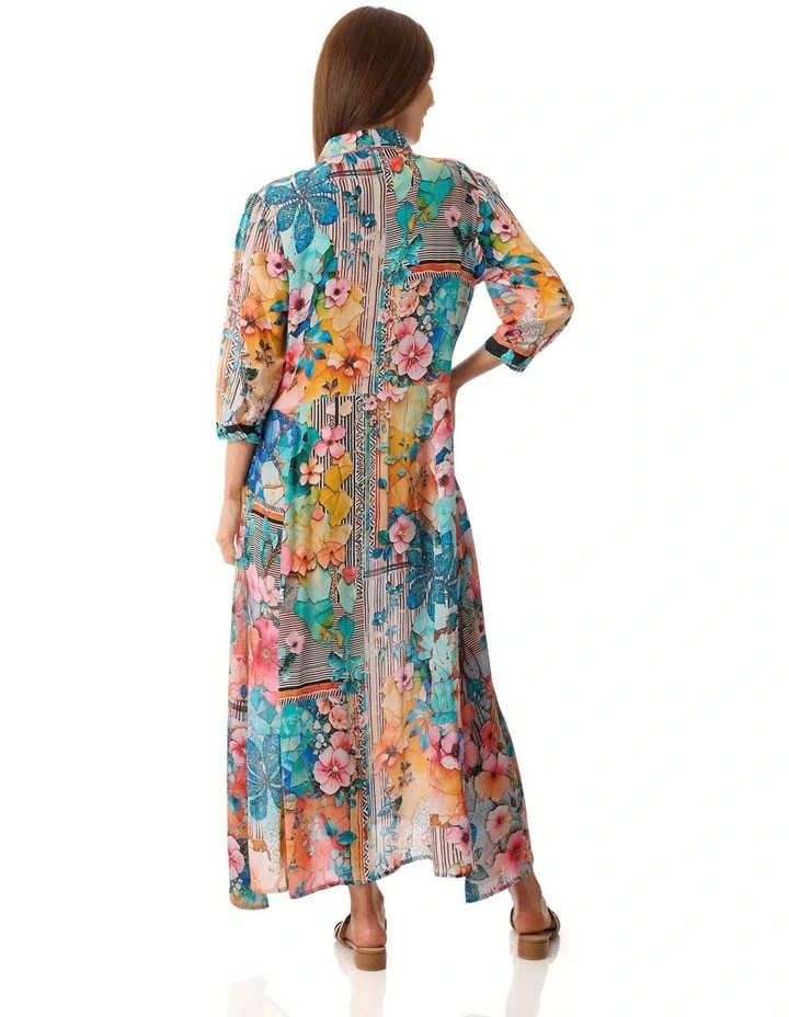 Prue collared print dress in Multi image 2
