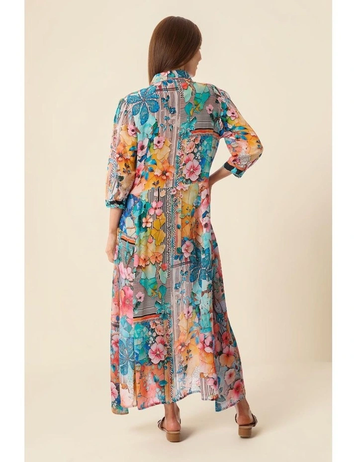 Prue collared print dress in Multi image 5