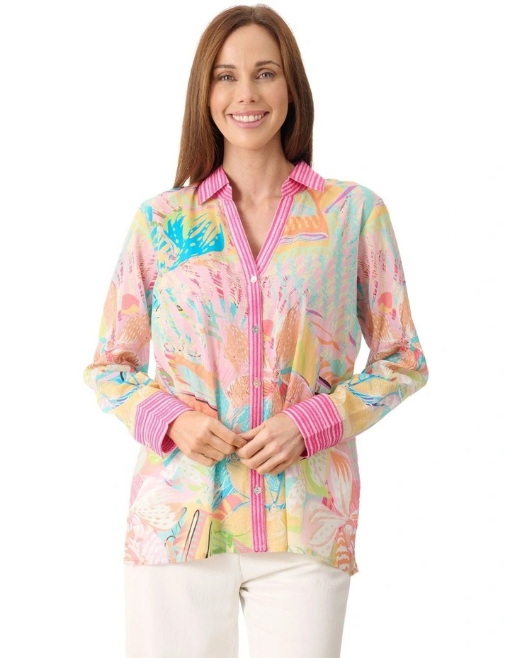 Ava long sleeve shirt in Multi image 1