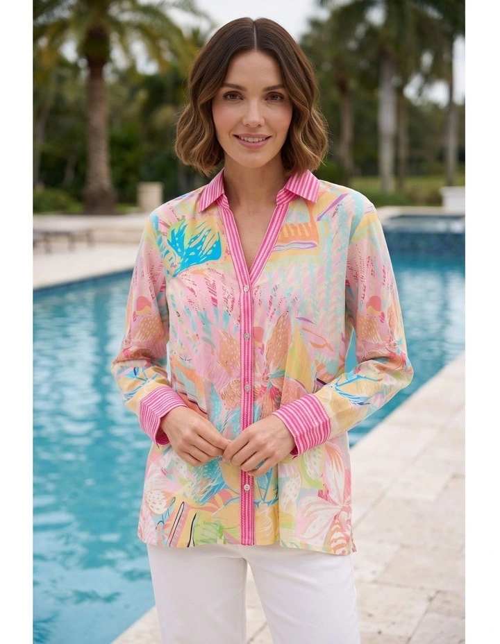 Ava long sleeve shirt in Multi image 3