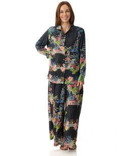 Alanna print shirt in Black