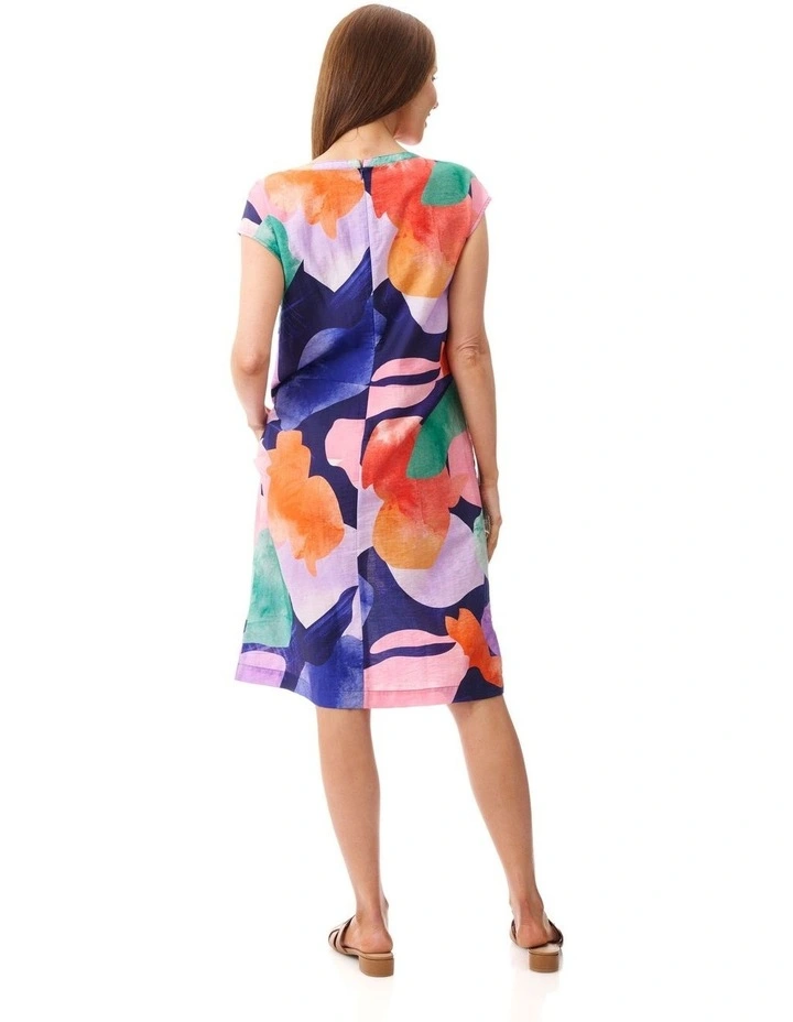 Alicia print dress in Navy image 2