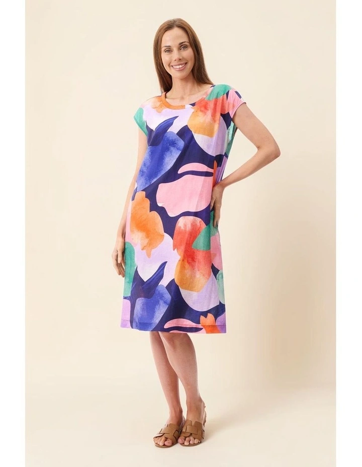 Alicia print dress in Navy image 4