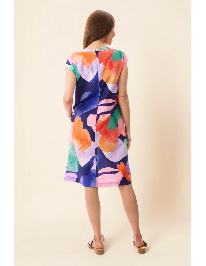 Alicia print dress in Navy image 5