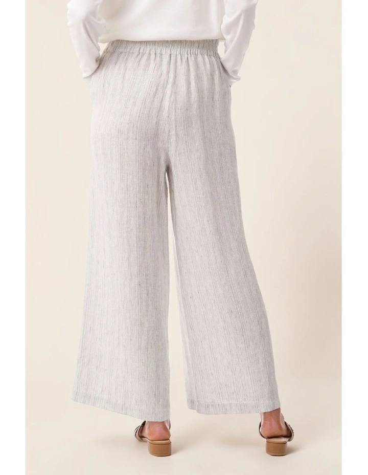 Relaxed linen stripe pant in Navy image 5